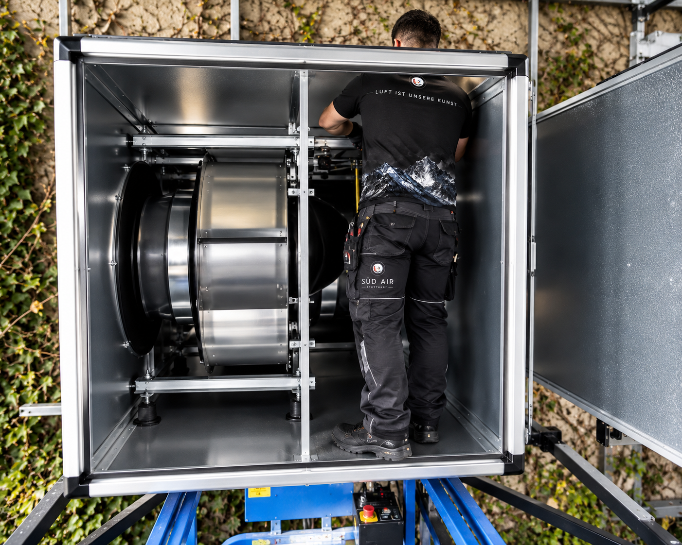 Flache Vektorillustration eines Industrieventilators